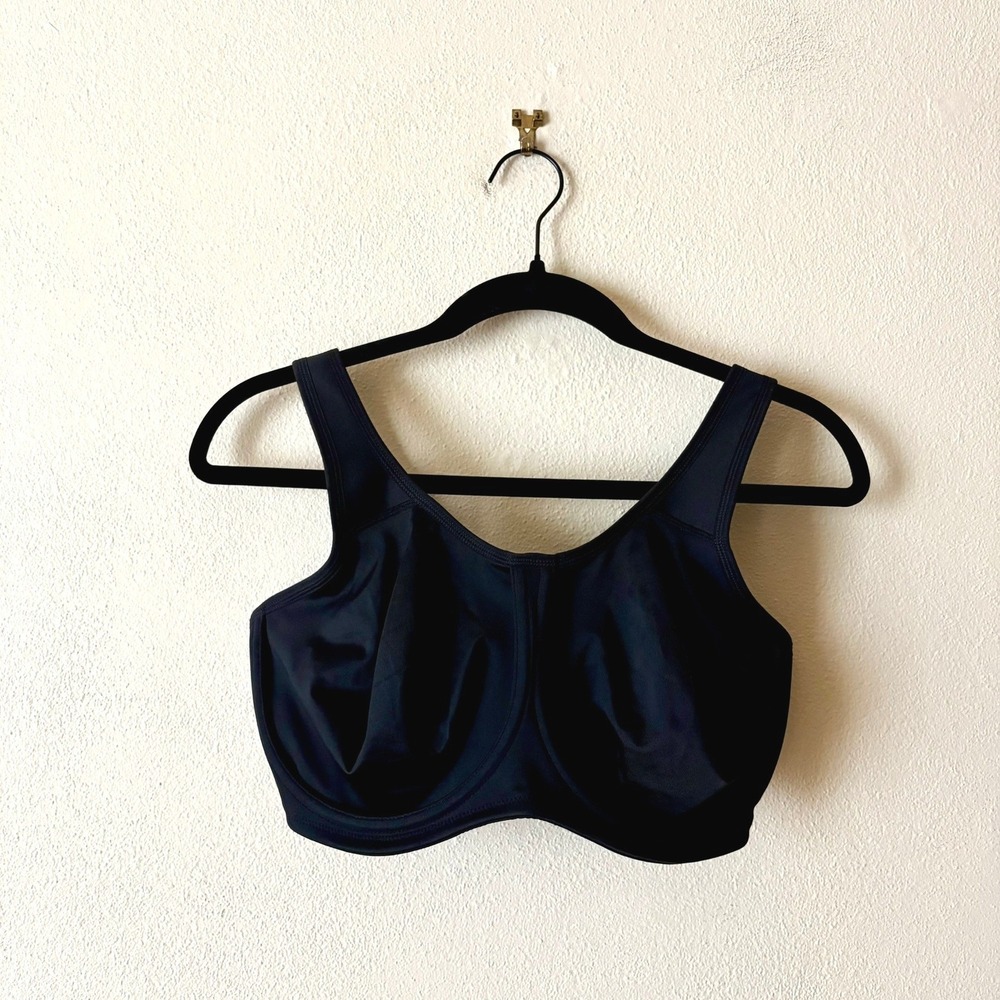 Wacoal Simone High Impact Underwire Sports Bra 855170 Black US 34G Seamless